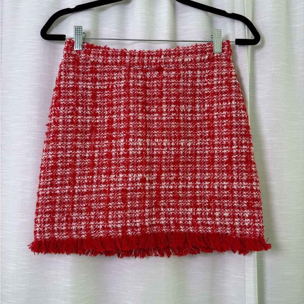 Generation Love Stormi Plaid Tweed Mini Skirt Red | NWT Size 2 - Picture 8 of 14